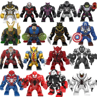 [Marvel⭐Série Superhero] Compatível com Lego Pequenas Partículas Montagem Educacional Infantil de Blocos de Construção Toys-Shark /Venom /Spiderman /Adult Doll Model