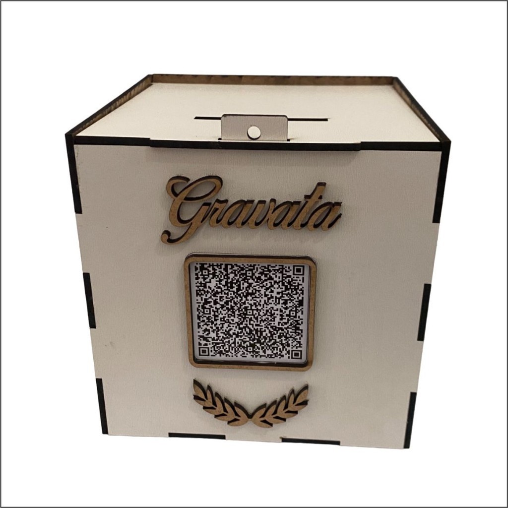 Caixa Cofre Gravata Do Noivo Operação Lua De Mel Com Qr Code Para festa de casamento