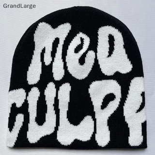 [GrandLarge] 2023 Novo Chapéu Feijão Tricotado Homens Mulheres Parágrafo Qualidade Boné Mea Culpa Y2k Moda Quente Cem Take Cold Cap For Women Hats BR
