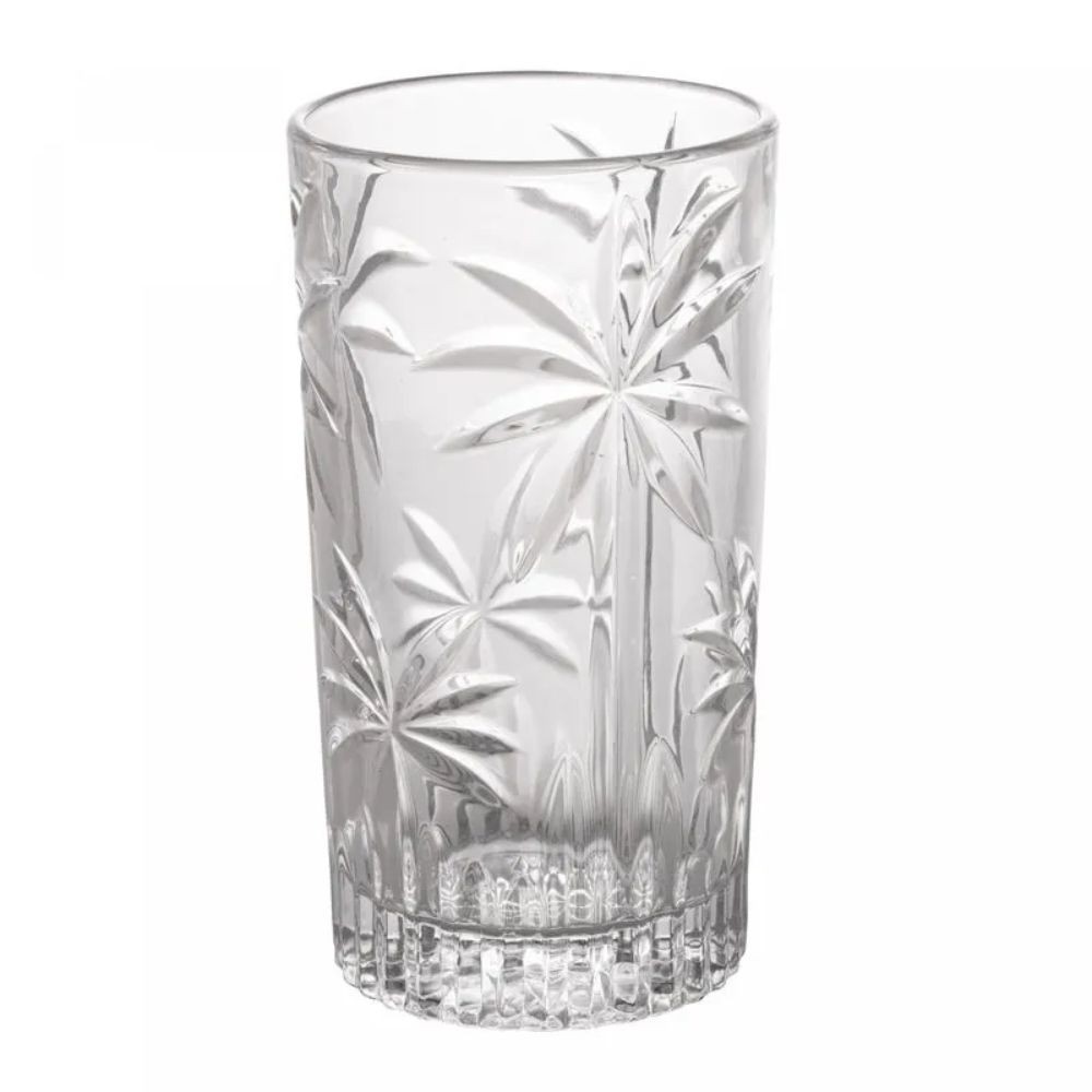 Copo Alto Transparente Cristal Palm Tree 360ML Wolff