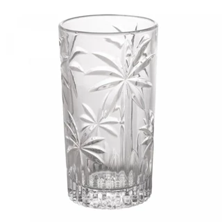 Copo Alto Transparente Cristal Palm Tree 360ML Wolff