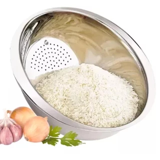 Escorredor De Arroz Alimentos Legumes Frutas Em Aço Inox