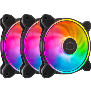 Kit 3 Cooler Master Masterfan PRETO MF120 HALO2 120mm ARGB