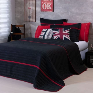 Kit Colcha Cobre Leito Casal Queen Dupla Face 5 Peças Percal 200 Fios Inove