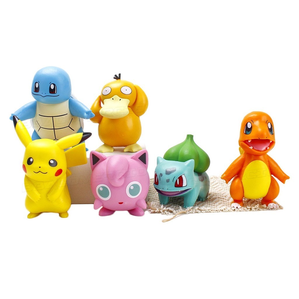 6 Bonecos Pokemon Pikachu Bulbasaur Action Figures Coleção | Shopee Brasil
