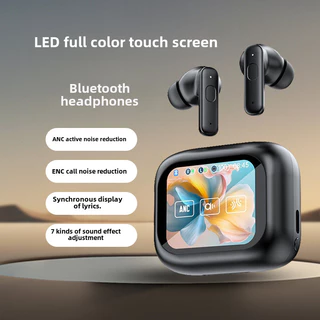 Fone De Ouvido Bluetooth Novo LY30 Tela Colorida Inteligente Controle De Toque De Dupla Etiqueta Redução Automática De Ruído Fones Sem Fio