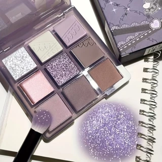 Paleta De Sombra Cintilante Cinza Fumaça 9-Cores-Cosméticos Vegan Para Olhares Sedutivos