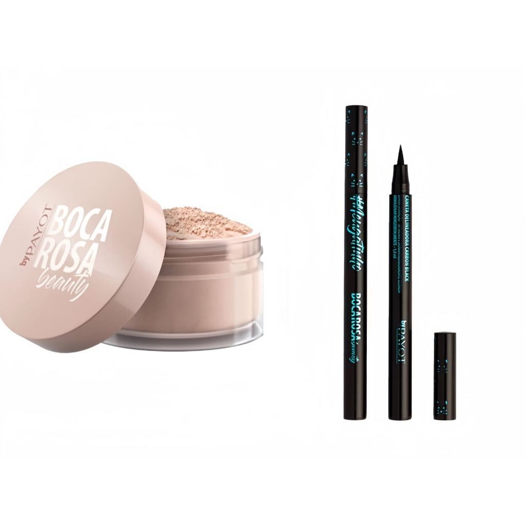 KIT Boca Rosa Pó + Boca Rosa Caneta Delineadora | Shopee Brasil