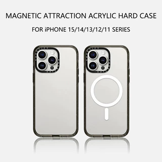 CASETiFY X Estojo De Impacto Em Acrílico Duro De Sucção Magnética Borda TPU Para Apple IPhone 12 13 14 15 Pro Max Plus Com Caixa
