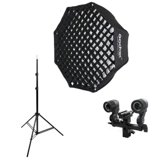 Softbox Godox 120cm com Grid Octabox Sombrinha Kit Luz Contínua e Flash