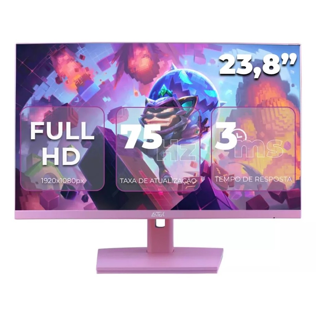 MONITOR 23.8 POLEGADAS ROSA 16.9 1080P 3MS 75HZ DELTA-M241ORA | Shopee ...