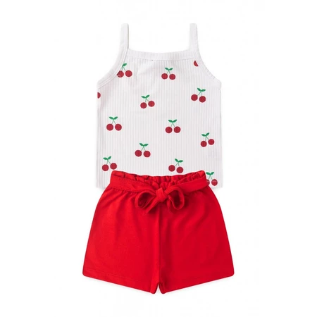 Conjunto infantil feminino cerejinha glitter