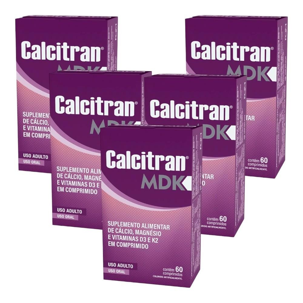 Kit Calcitran MDK Com 5 Unidades De 60 Comprimidos Cada | Shopee Brasil