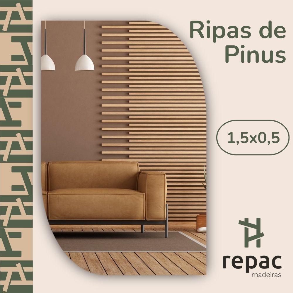 40 Ripas de Madeira Pinus Para Painel Ripado e Artesanatos 1,5x0,5 (selecione o comprimento)