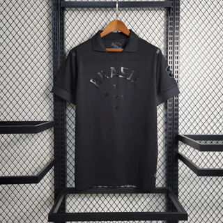 Blusa De Camisa De Suor | Retro 2013-14 Brasil Edição Especial Manga Curta POLO Preto