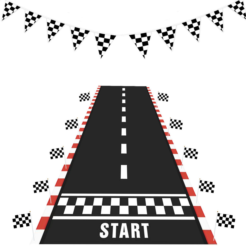 PlayTape Road Tape for Toy Cars Traffic Cones Racing Checked Race Flags ...