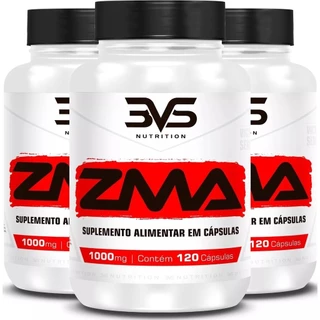 3VS Premium Precursor Testo 3 Unidades Do Zma 1000mg Ultra Concentrado Fórmula Exclusiva 120 Caps