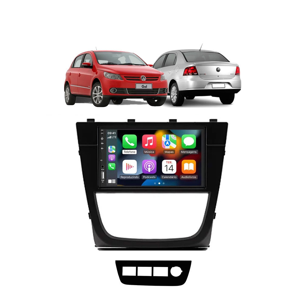 Kit Multimídia Gol Voyage G5 09 / 12 7 Pol CarPlay AndroidAuto USB ...