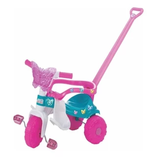 Triciclo Infantil Velotrol Motoca Borboleta C/ Cesta Magic Totoka