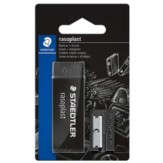 BORRACHA RASOPLAST + APONT. PLAST. BLACK   STAEDTLER em Oferta na Shopee
