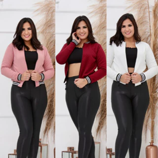 Jaqueta Feminina Bomber Casaco Inverno Com Ziper Inverno