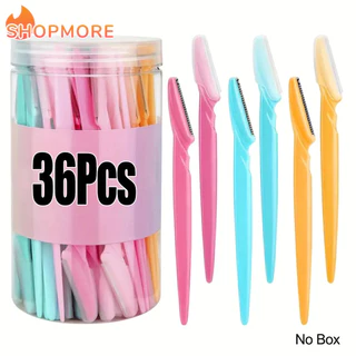 36/6Pcs Lâmina De Corte De Sobrancelhas De Cor Aleatória Feminina Raspador De Depilação Portátil Maquiagem De Segurança