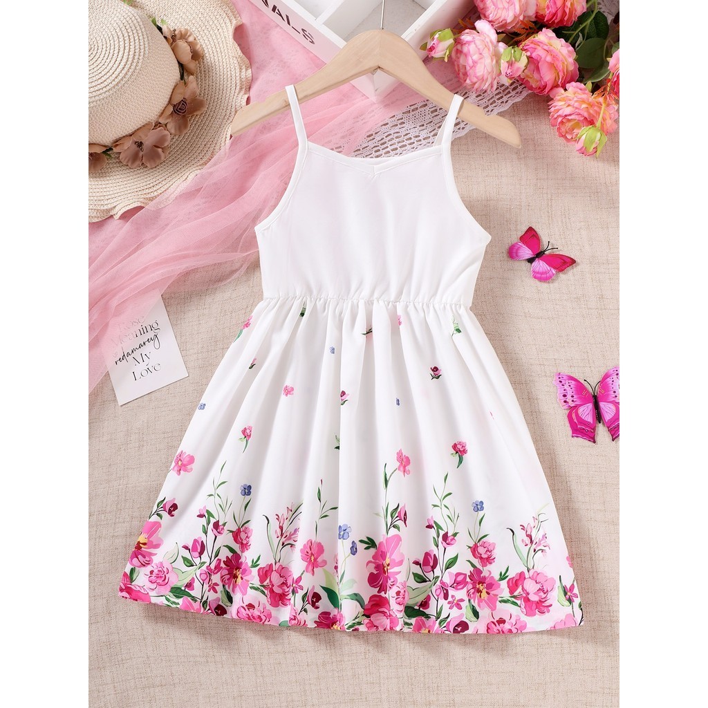 Vestido Para Crianças Menina 4-7 Anos Roupas De Verão Floral ...