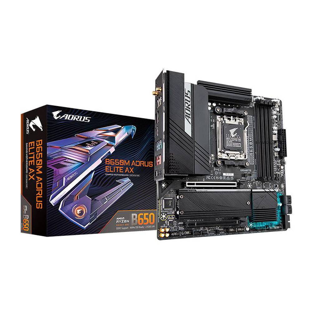 Placa Mãe Gigabyte Para AMD AM5 B650M Aorus Elite AX Wifi 4xDDR5 mATX