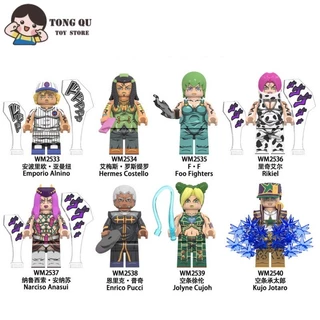 Anime Minifigures JOJO Building Block Doll Collection Modelo de Coleção de Bonecas de Aniversário