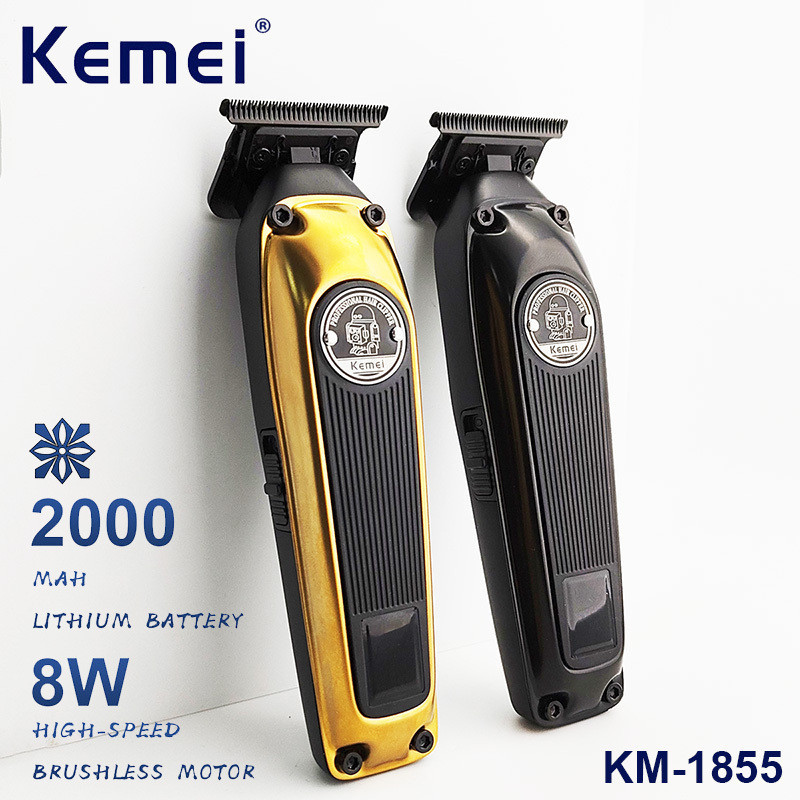 KM-1855 Novo Aparador De Lâmina DLC Sem Escovas Motor Fio Com Acabamento Elétrico Display Digital LCD Home/Hair Salon Professional Clipper