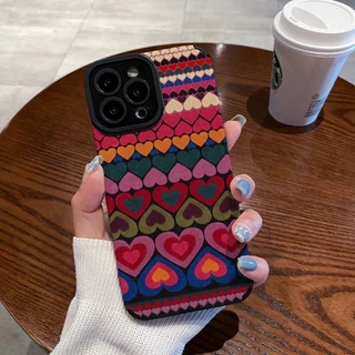 A Moda Está Desembaraçando Uma Tela De Amor Padrão De Telefone Celular Funciona Com O iPhone 15 14 13 12 X XR XSMAX 11 8 7 6 Estojo Anti-Queda De Concha Macia