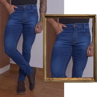 Calça Jeans Masculina Slim Lycra Elastano Tradicional da Fabrica