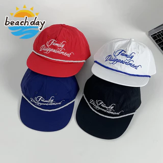 Beach Day Unstructured 5 Painel Corda Guarnição Chapéu Ajustável Flat Bill Snapback Baseball Cap para Homens Mulheres