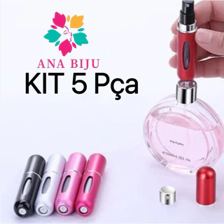 KIT 5 unidades Porta Perfume Recarregavel Portatil Spray 5ml em Oferta na Shopee