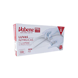 LUVA NITRILICA PRO LINE G BRANCA SEM PO 100 UN VABENE