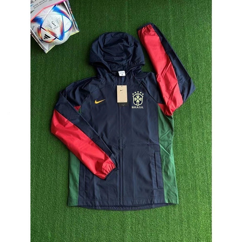 Brasil Casaco de Futebol Windbreaker Casaco de Treinamento de Manga ...