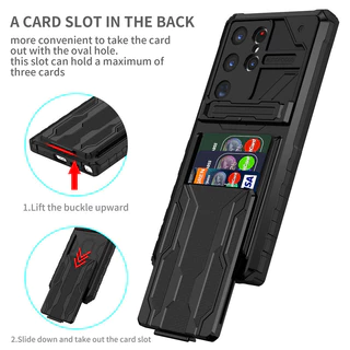 Capa Para Telefone À Prova De Choque Samsung Galaxy S24 S23 S22 S21 Plus Nota 20 Ultra S23 S21 S20 FE Proteção Da Câmera Com Porta-Cartões