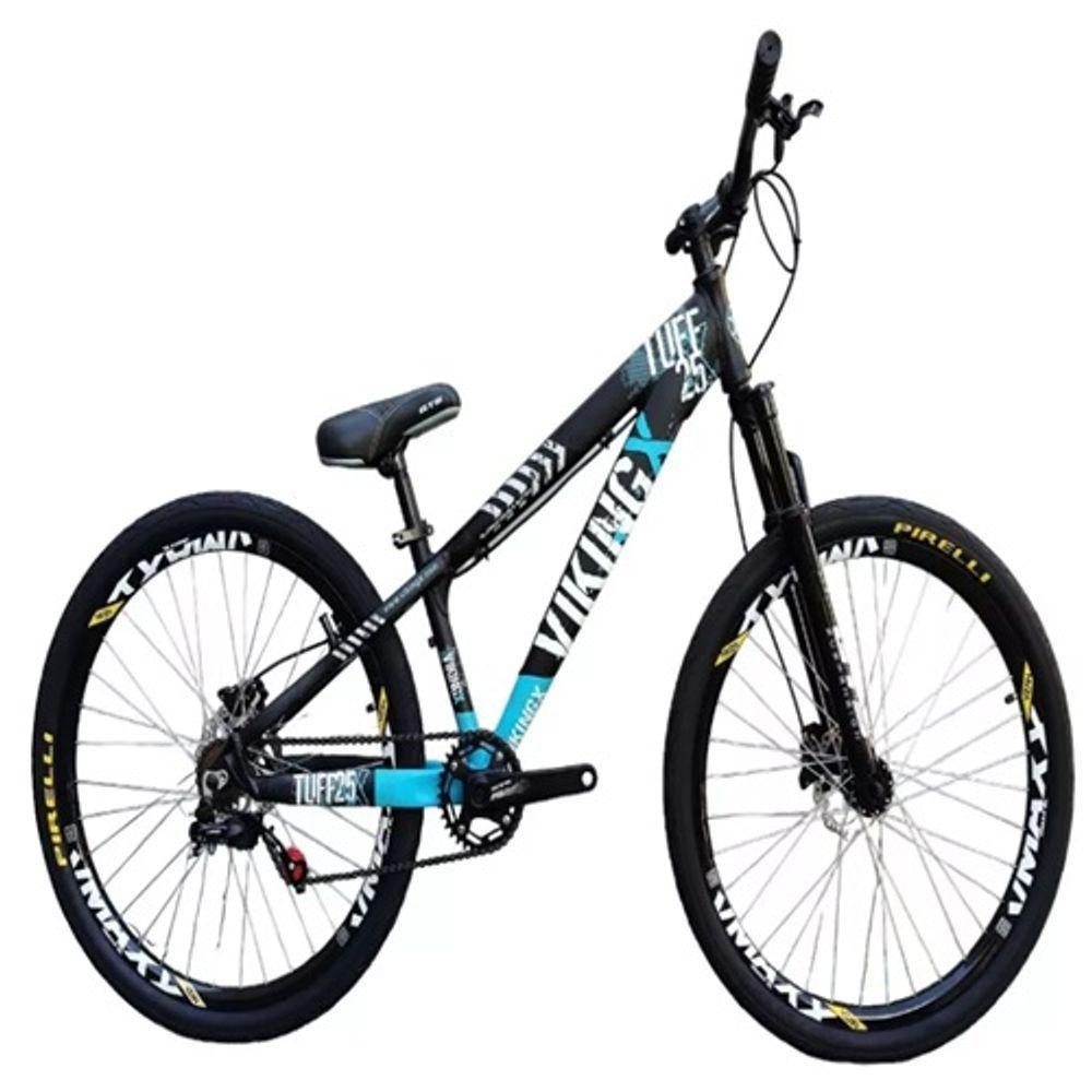 Bicicleta Vikingx Preto Azul Aro 26 Single Wheeling Freio