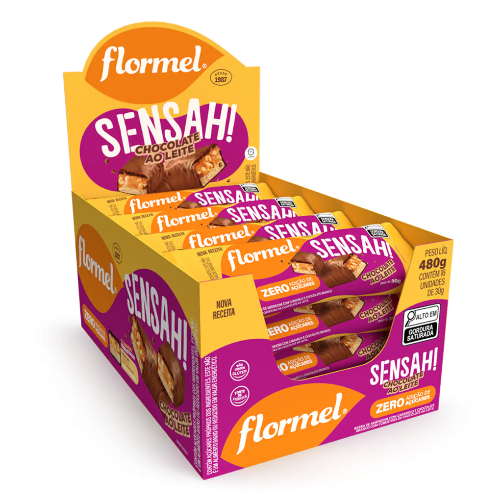 Sensah - Chocolate ao Leite 16 Unidades - Flormel | Shopee Brasil