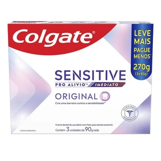 Creme Dental Colgate Sensitive Pro-Alívio Imediato Original 90g Leve 3 Pague 2 em Oferta na Shopee