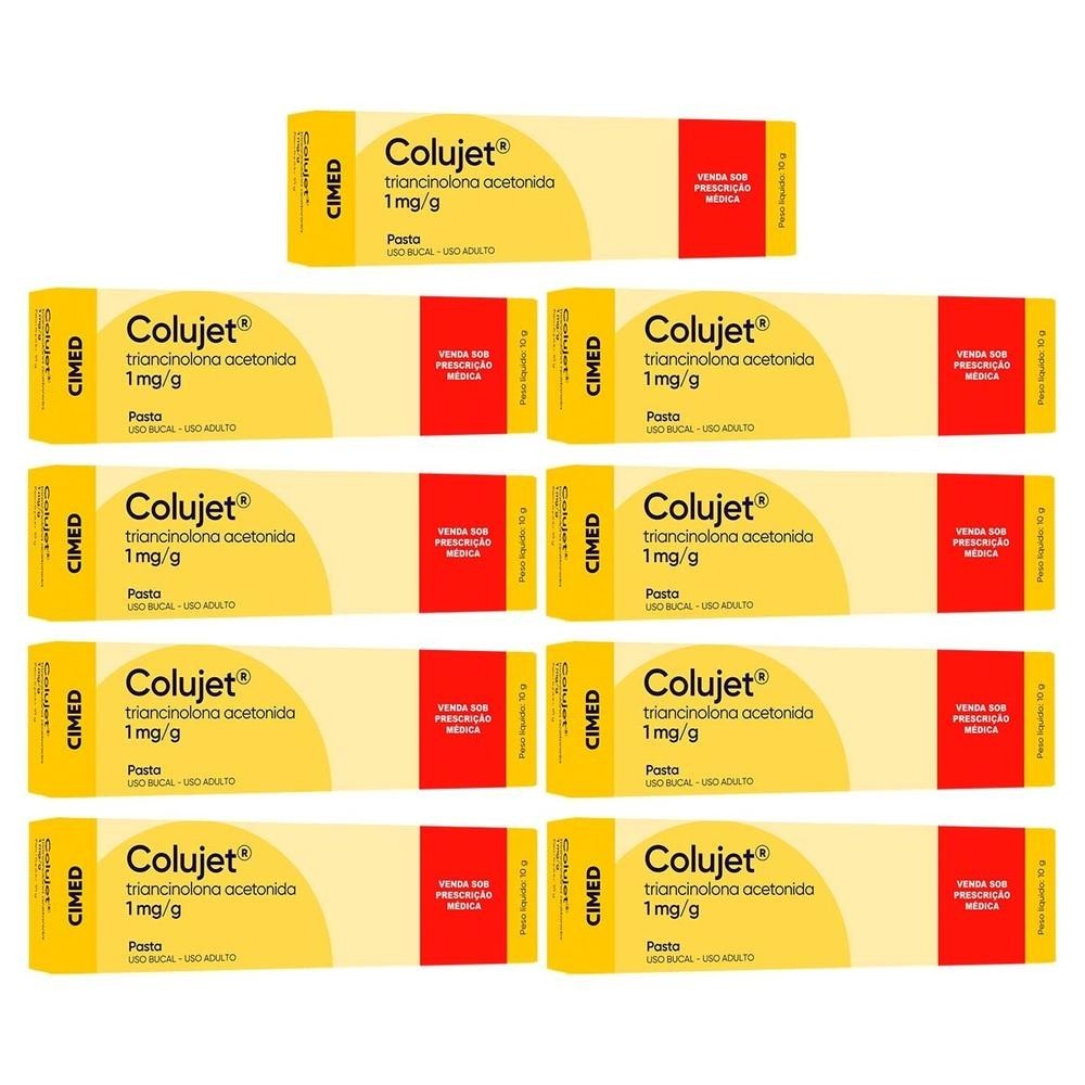 Kit 9 unidades Colujet 1mg/g 10g Pasta | Shopee Brasil