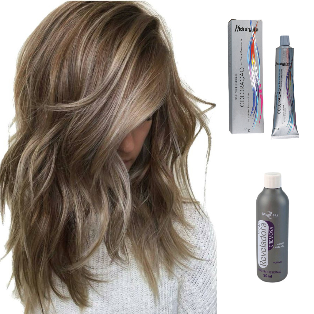 Tinta Cabelo 7.31 Loiro Médio Dourado Cinza + Ox20 Mairibel | Shopee Brasil