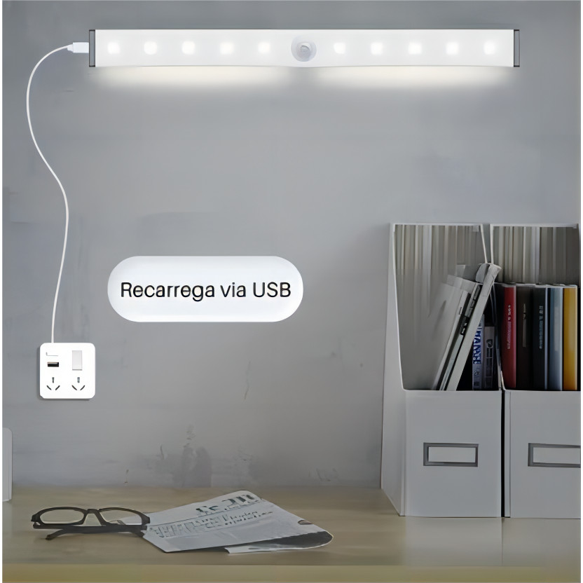 luminaria com Sensor de presença 6000k/3000k 52cm 32cm 22cm 12cm