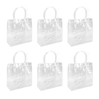 [WON] 30 Unidades De Sacos Plásticos Transparentes De PVC Com Alças Reutilizáveis 20x20x8cm
