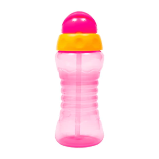 Garrafa Infantil com Canudo Retrátil 300ml Fresh Rosa