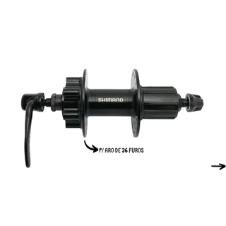 CUBO TRASEIRO SHIMANO TOUNEY TX FH-TX506 36 FUROS P/ ROTOR 6 PARAFUSOS C/BLOCAGEM - 8V / 9V / 10V COMPATÍVEL COM 11V MTB