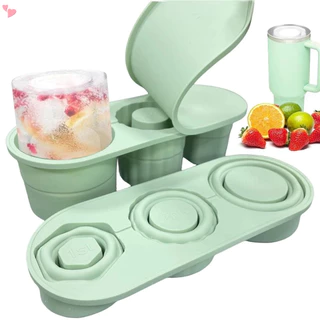 Cilindro Bandeja De Cubos De Gelo Para Copos De Stanley , Moldes De Silicone Reutilizáveis De 3 Grades Café Com Suco De Bebida