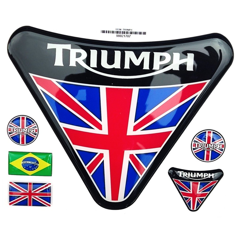 Adesivo Resinado Moto Triumph 12cm Cartela Logo | Shopee Brasil