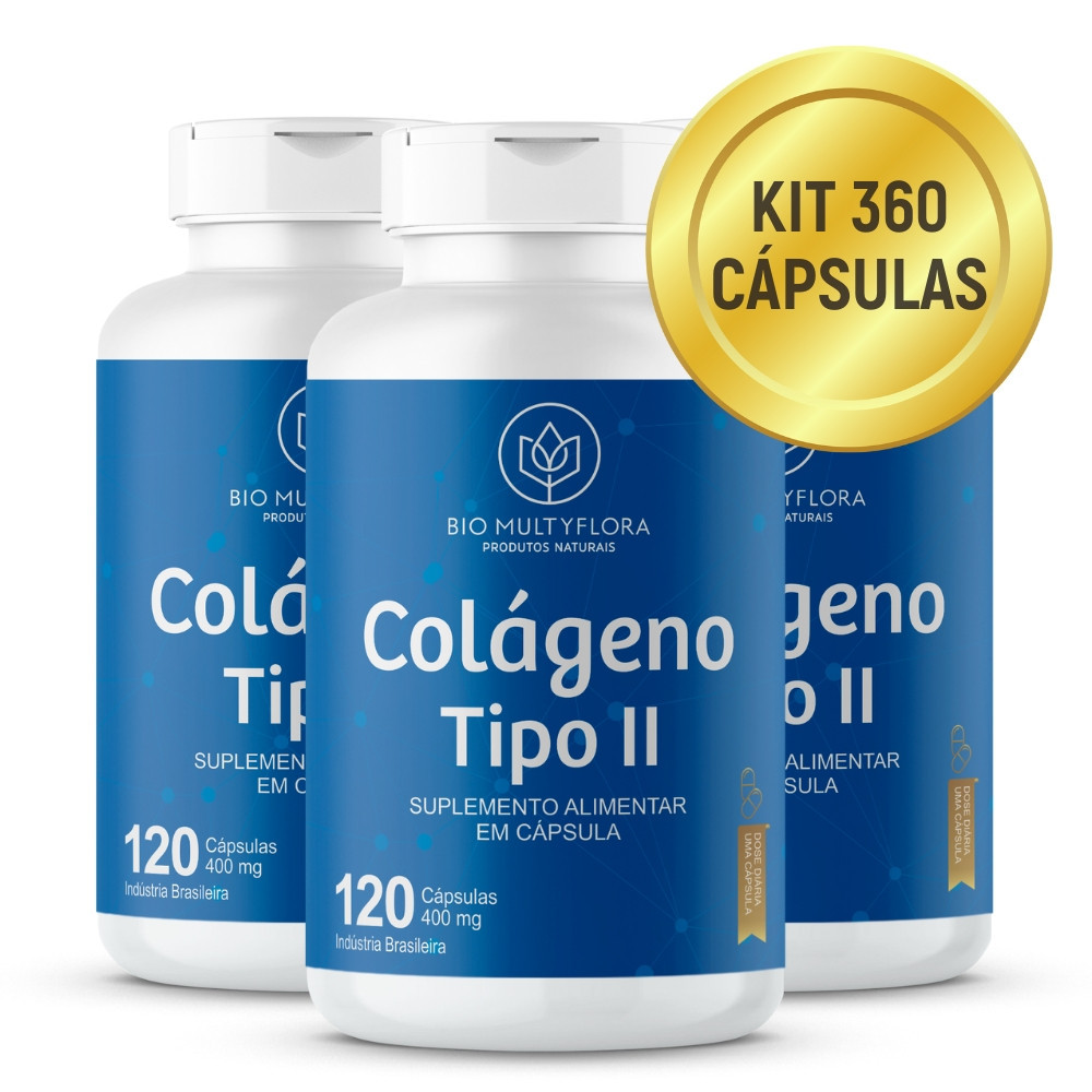 Colageno Tipo 2 360 Capsulas Suplemento Alimentar 400mg Ossos E ...