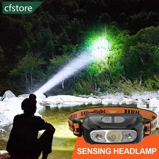 Farol De Cabeça Com Sensor Inteligente Para Exterior Bateria De Lítio Embutida Carregamento USB LED À Prova D'água Equipamento De Corrida Noturna De Pesca